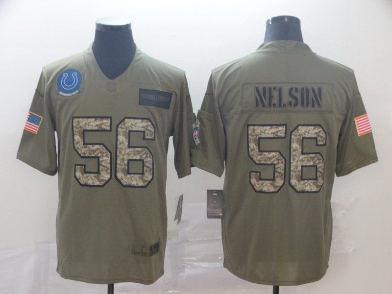 Men Indianapolis Colts #56 Nelson Nike 2019 Olive Camo Salute to Service Limited NFL Jerseys->indianapolis colts->NFL Jersey